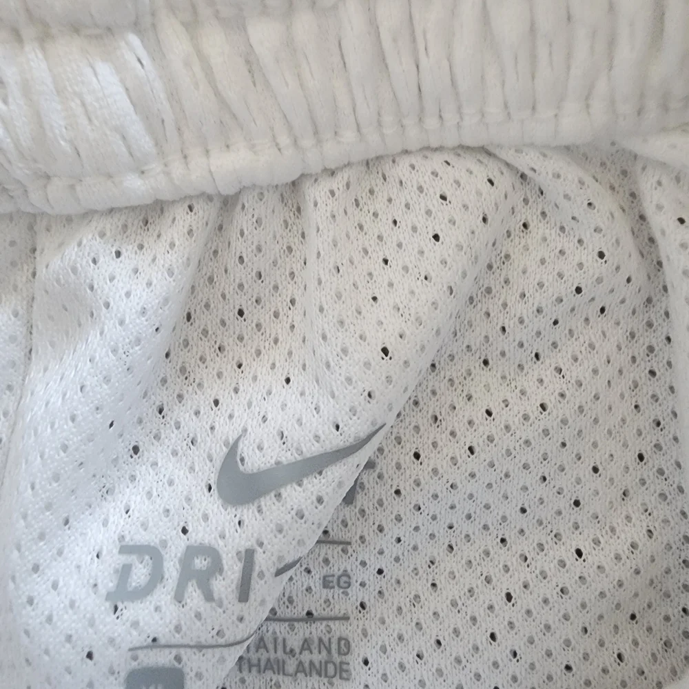 Nike Girls Athletic Shorts in White with Black Trim